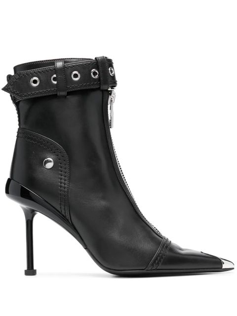 Alexander McQueen buckle-fastening leather ankle boots - Black - zdjęcie produktu nr 1