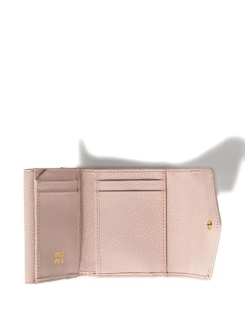 Miu Miu logo-plaque leather wallet - F0LOZ Pink - zdjęcie produktu nr 2
