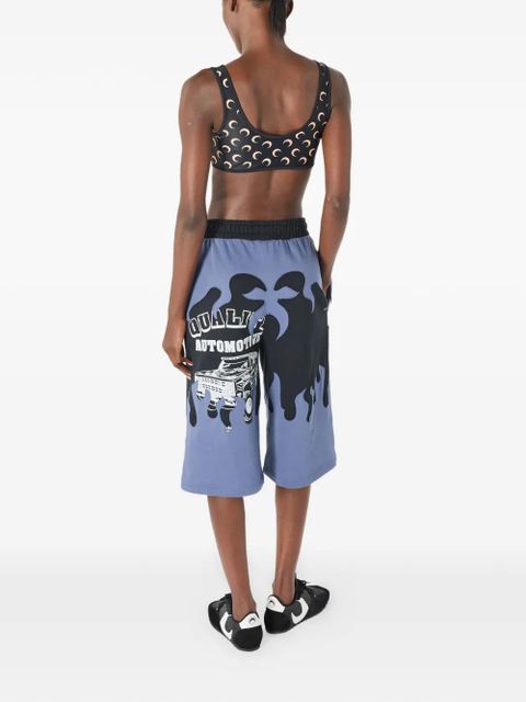 Marine Serre moon-print top bra - Black