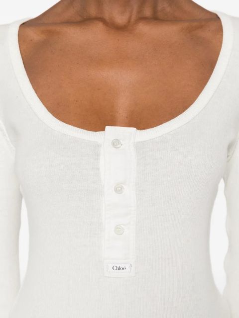 Chloé button long-sleeve T-shirt - White