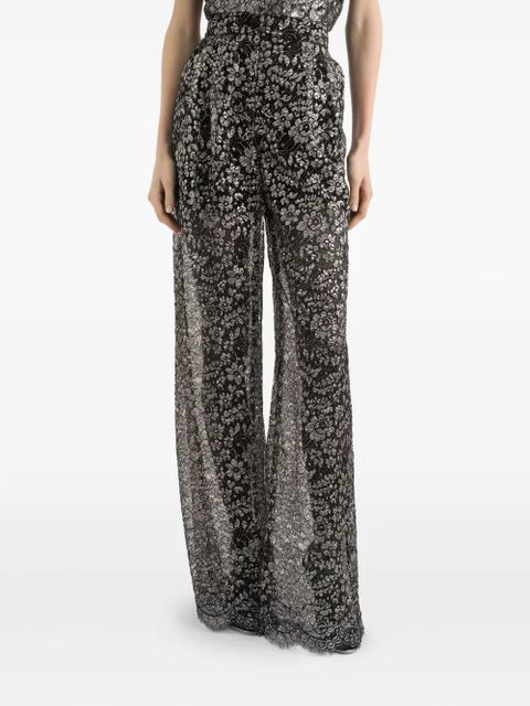Dolce & Gabbana lamé lace trousers - Black
