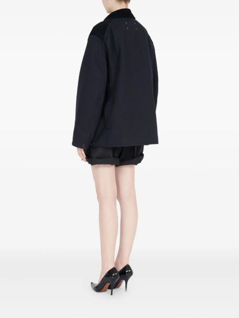 Maison Margiela corduroy-collar overshirt - Blue