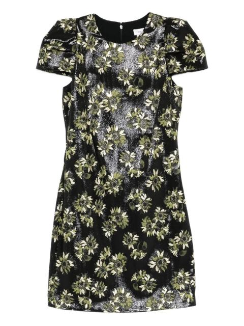 Alexander McQueen floral puff-sleeve dress - Black - zdjęcie produktu nr 1