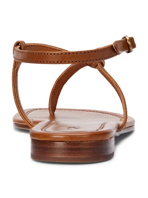 Polo Ralph Lauren sandały skórzane Plo Rng Br Sandal damskie kolor brązowy 818932586001