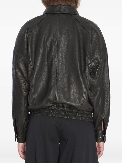 Saint Laurent buttoned leather jacket - Black