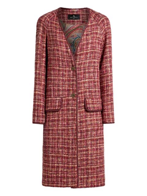 ETRO tweed single-breasted coat - Red - zdjęcie produktu nr 1