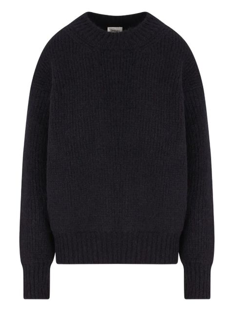 Saint Laurent ribbed crew-neck sweater - Blue - zdjęcie produktu nr 1