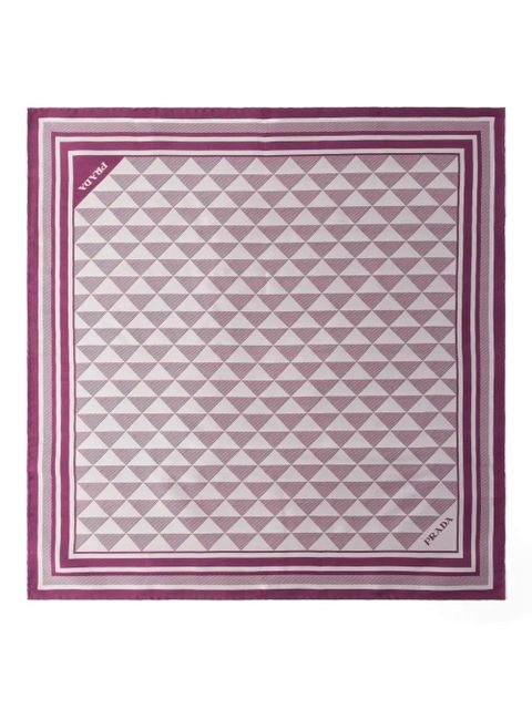 Prada symbole-pattern silk scarf - Purple - zdjęcie produktu nr 1