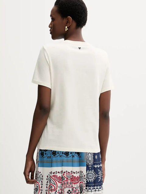 Weekend Max Mara t-shirt bawełniany CLOWN damski kolor beżowy 2525976012600 - zdjęcie produktu nr 2