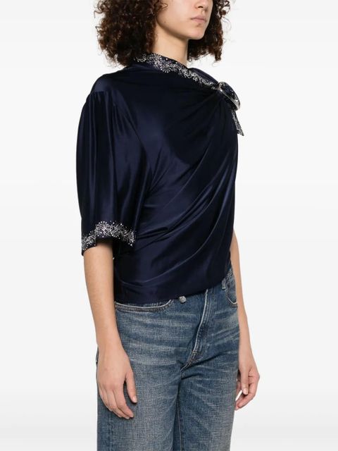 Rabanne buckle-detail draped top - Blue - zdjęcie produktu nr 2