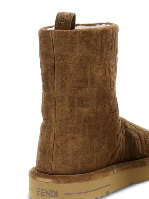 FENDI FF-motif boots - Brown