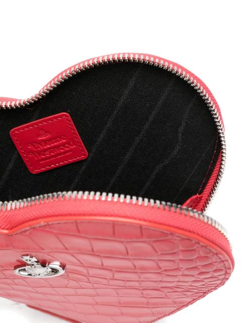 Vivienne Westwood heart-shape croc-effect crossbody bag - Red