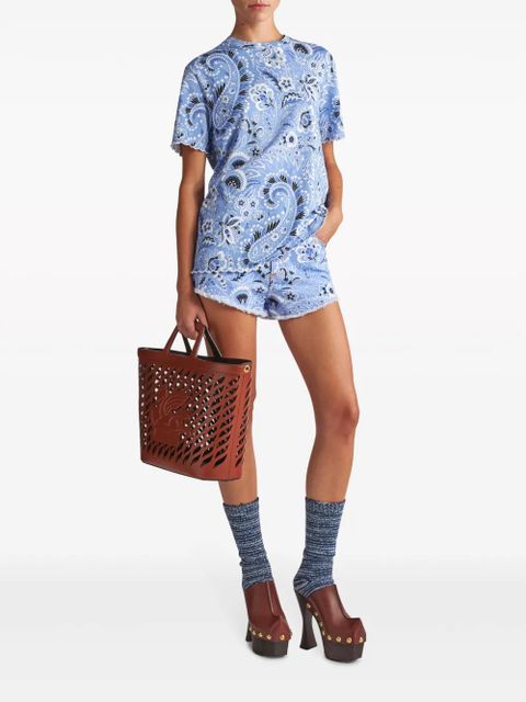 ETRO bandana-print cotton T-shirt - Blue