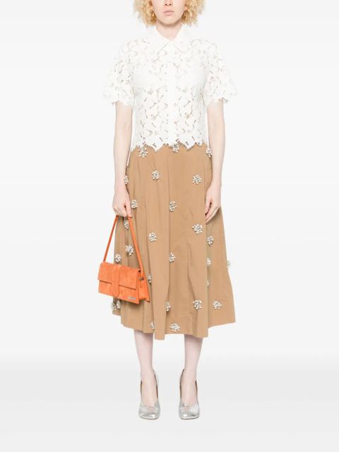 Simkhai lace scalloped-hem shirt - White