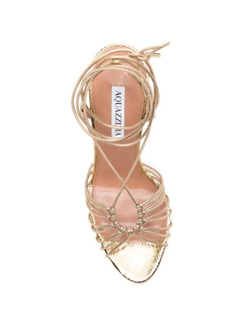 Aquazzura Ritmo tied leather ritmo sandals - Gold