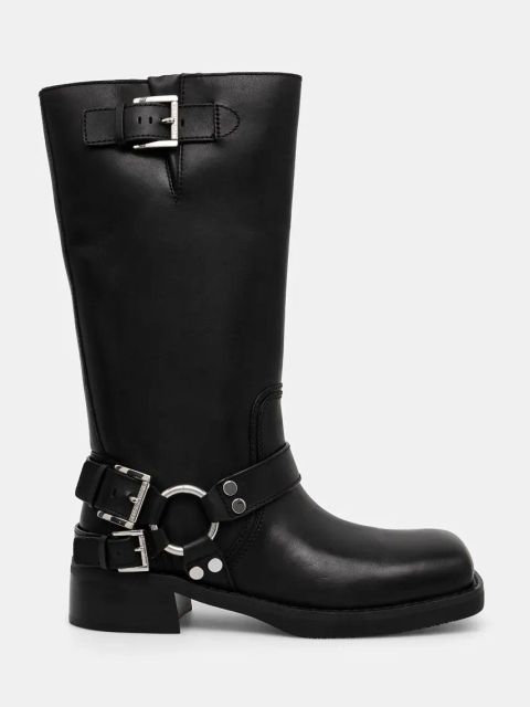 MICHAEL Michael Kors kozaki skórzane Crosby damskie kolor czarny na płaskim obcasie 40F4CBFB7L.001