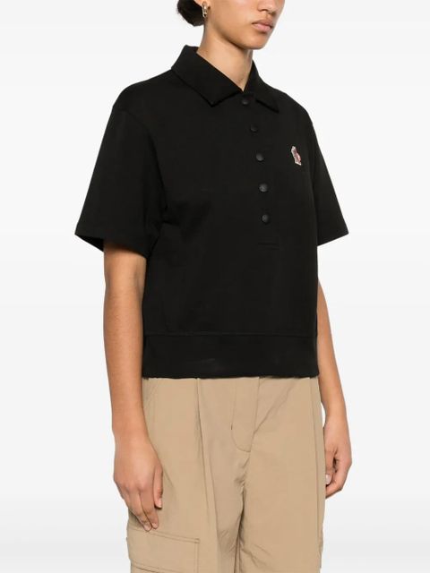 Moncler Grenoble logo-patch cotton polo shirt - Black - zdjęcie produktu nr 2