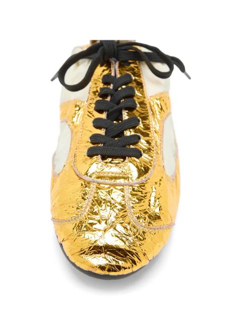 Proenza Schouler gold-tone crinkle soft-track lace-up sneakers