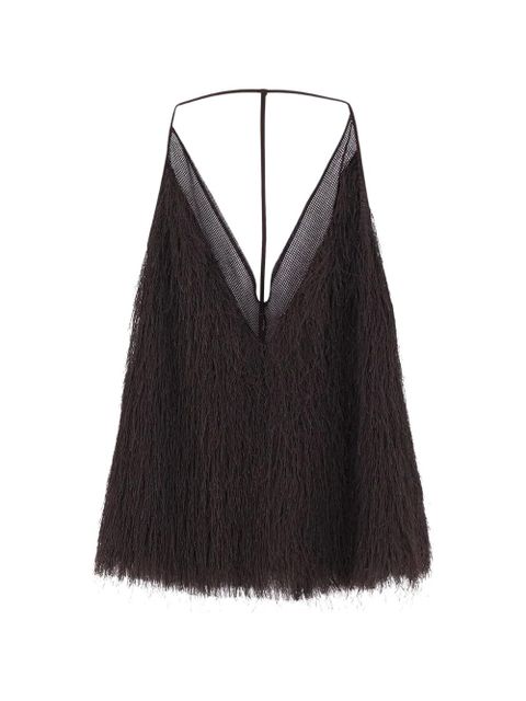 Alysi fringed V-neck top - Brown - zdjęcie produktu nr 1