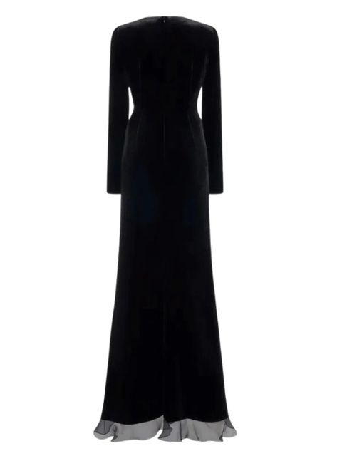 Alessandra Rich ruffled velvet dress - Black