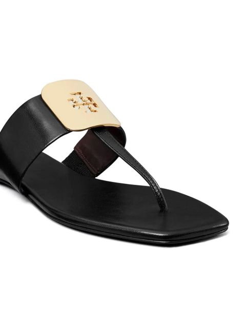 Tory Burch Georgia logo-debossed flip flops - Black
