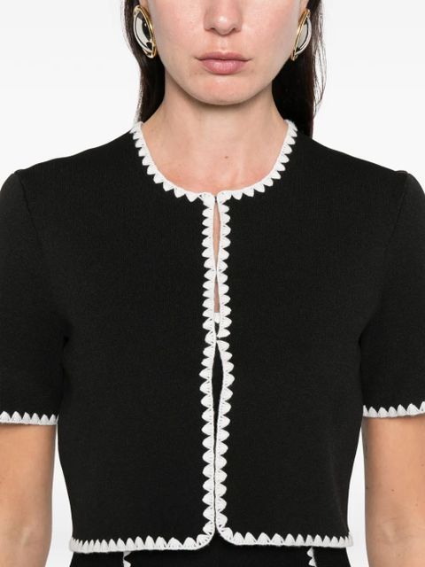 Maje scalloped-trim jacket - Black