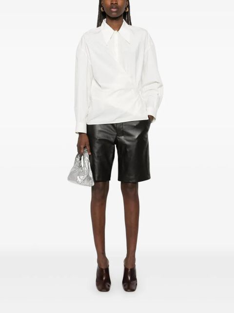 LEMAIRE leather shorts - Brown