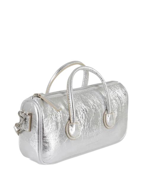 Marge Sherwood small metallic crinkled leather tote bag - Silver - zdjęcie produktu nr 2