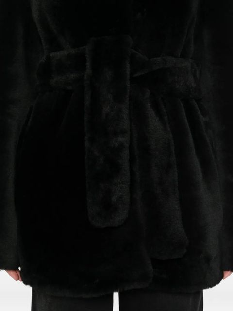 TOTEME belted shearling jacket - Black
