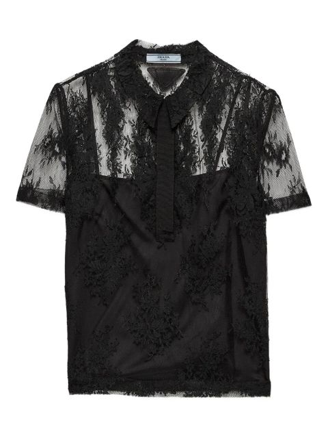 Prada lace polo top - Black - zdjęcie produktu nr 1