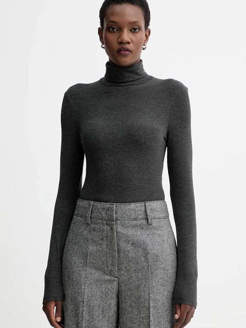 Marc O'Polo longsleeve kolor szary z golfem 509215752177 - zdjęcie produktu nr 1