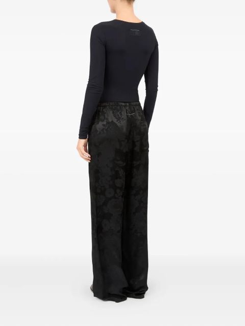 MM6 Maison Margiela floral-jacquard trousers - Black