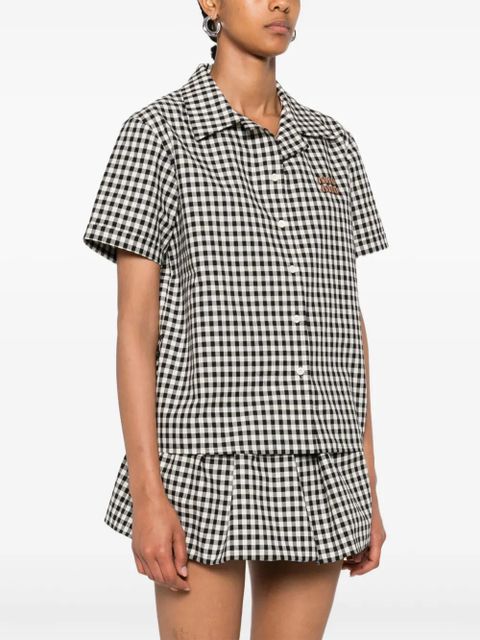 Miu Miu gingham-check shirt - Black