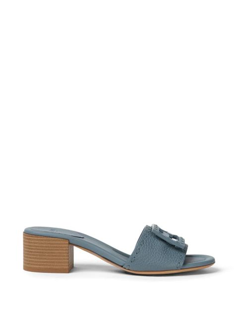 FENDI Baguette leather sandals - Blue - zdjęcie produktu nr 1