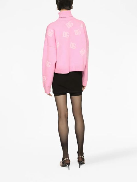Dolce & Gabbana DG-logo cropped cashmere jumper - Pink