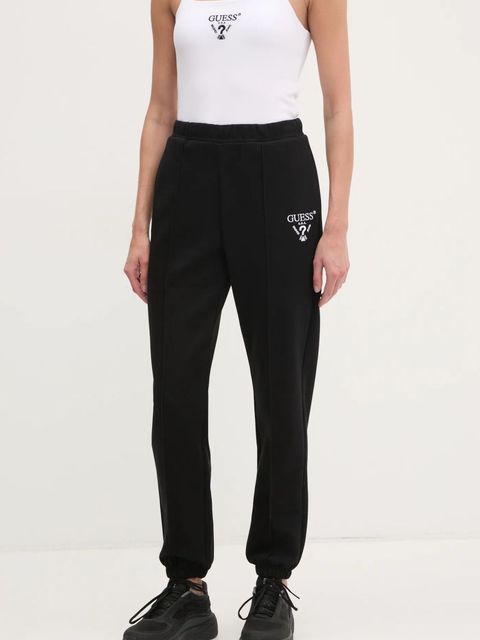 Guess spodnie dresowe ROBERTA kolor czarny z aplikacją V5RB13 KC3D2 - zdjęcie produktu nr 1
