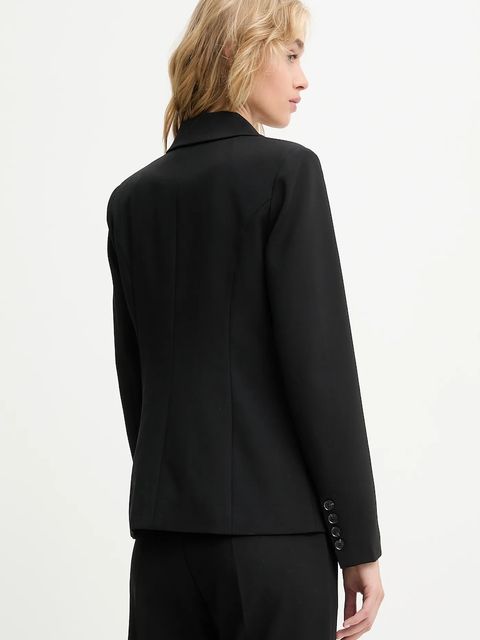 Answear.LAB marynarka kolor czarny jednorzędowa gładka