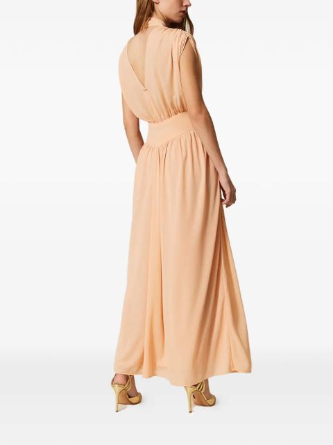 TWINSET gathering-detail maxi dress - Neutrals