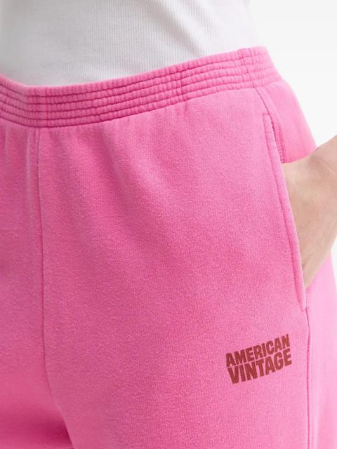 American Vintage Plizzy logo-print trousers - Pink