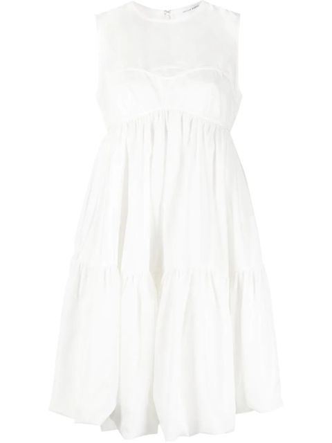 Cecilie Bahnsen bow-detail minidress - White - zdjęcie produktu nr 1