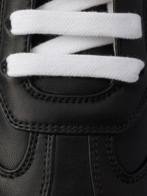 Prada leather lace-up sneakers - Black