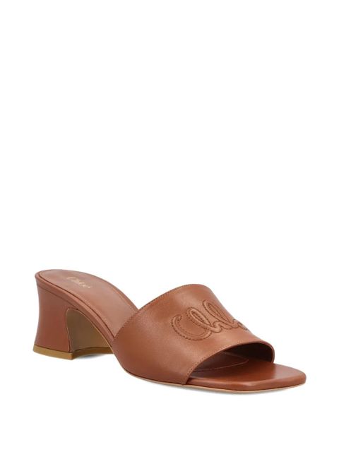 Chloé 55mm Soleil logo-embossed sandals - Brown