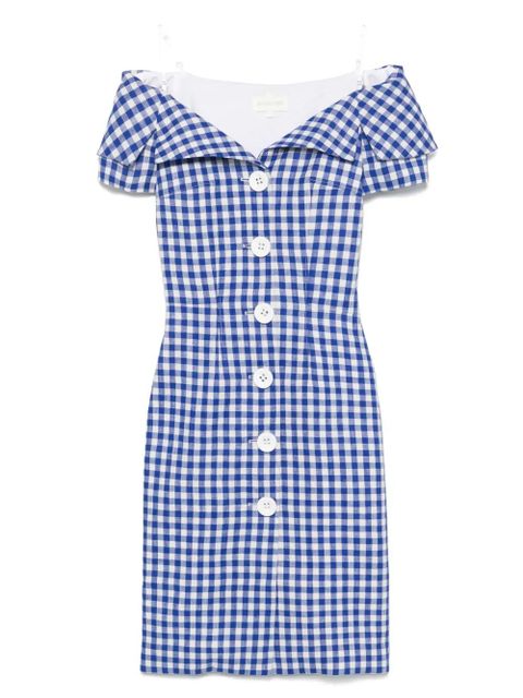 SHUSHU/TONG gingham check-print mini dress - Blue - zdjęcie produktu nr 1