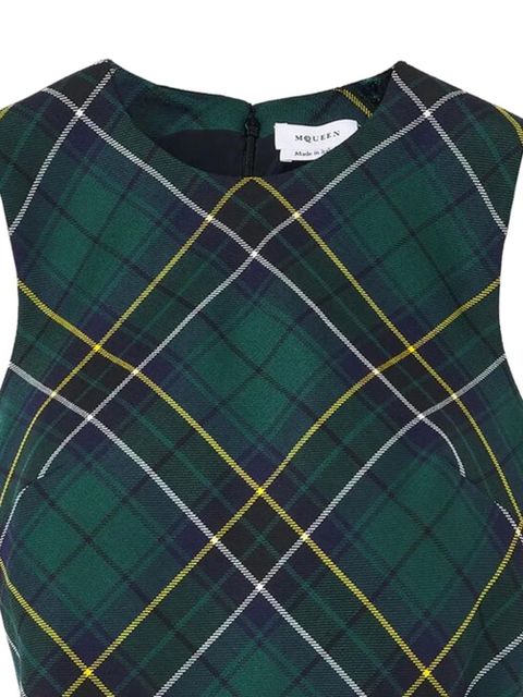 Alexander McQueen plaid sleeveless mini dress - Green - zdjęcie produktu nr 2