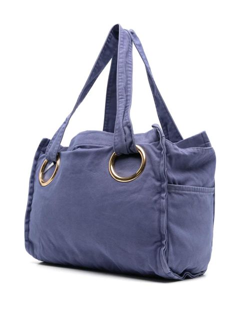 Chloé medium logo-print tote bag - Blue