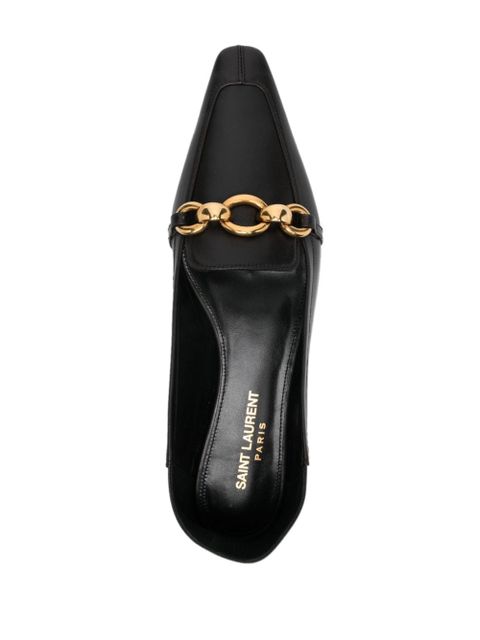 Saint Laurent chain-link loafers - Brown