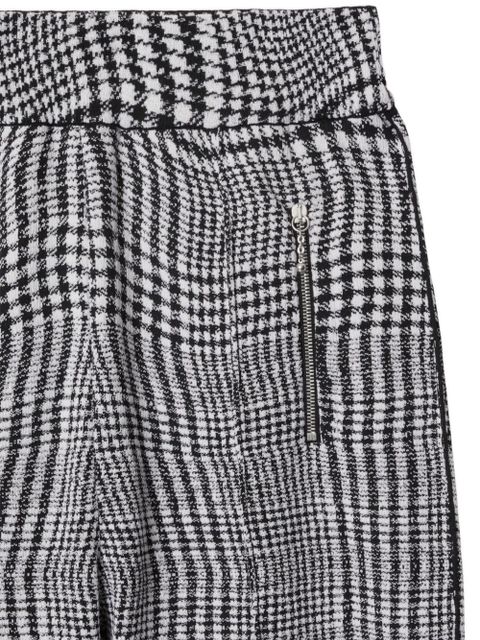 Burberry warped houndstooth jacquard wool-blend trousers - Black