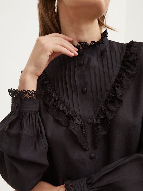 HUGO bluzka damska kolor czarny gładka 50506951