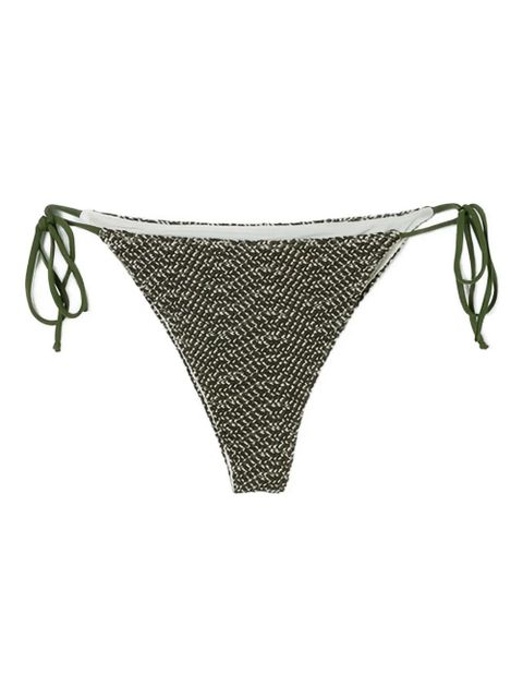 MC2 Saint Barth textured tie-side bikini bottom - Green - zdjęcie produktu nr 1