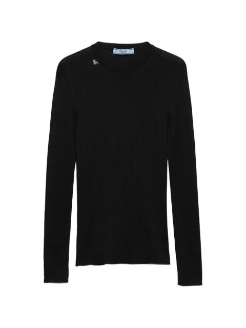 Prada long-sleeve crew-neck sweater - Black - zdjęcie produktu nr 1
